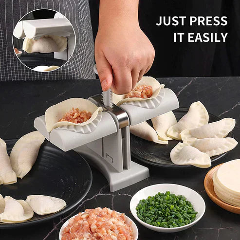 Double head design automatic dumpling machine mold, dumplings quickly and easily (random color)
